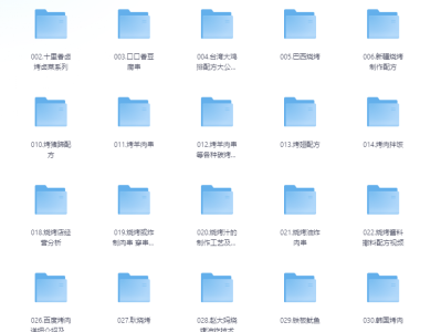 从国内知名大厨那边搞来的价值2万的32套各类烧烤炭烤小吃技术合集