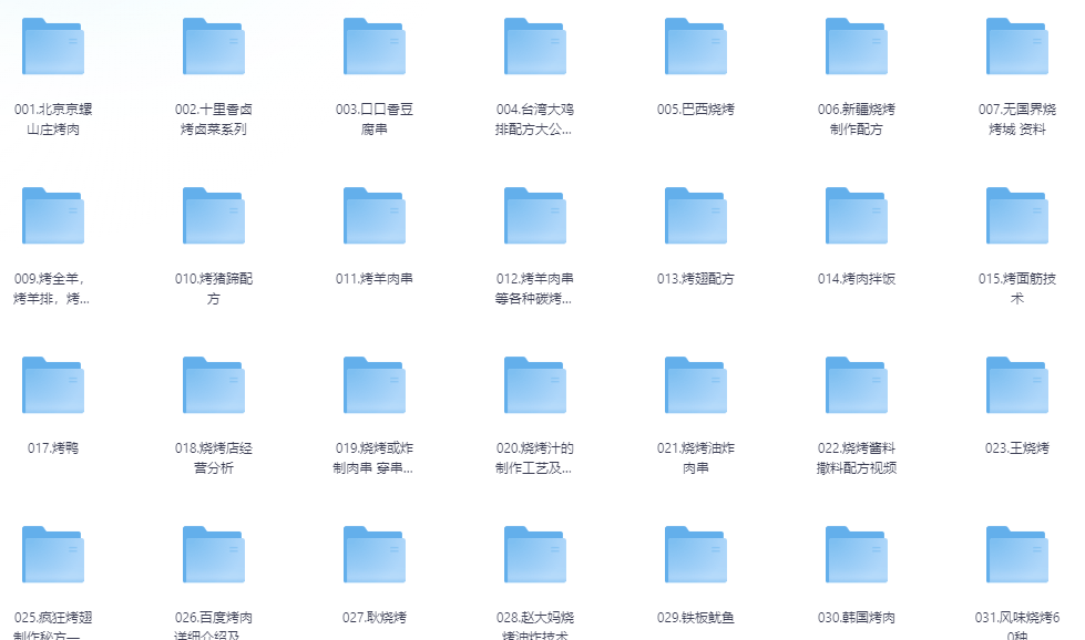 图片[1]-从国内知名大厨那边搞来的价值2万的32套各类烧烤炭烤小吃技术合集-掘金谷